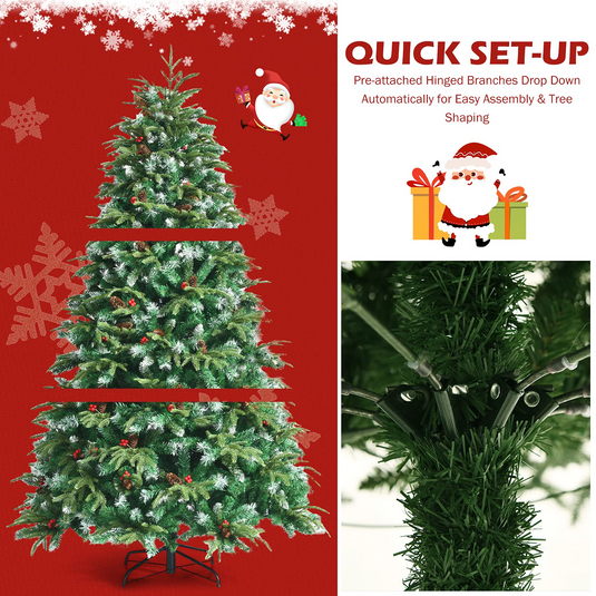 Goplus 5 ft / 6 FT Pre-Lit Artificial Christmas Tree - GoplusUS