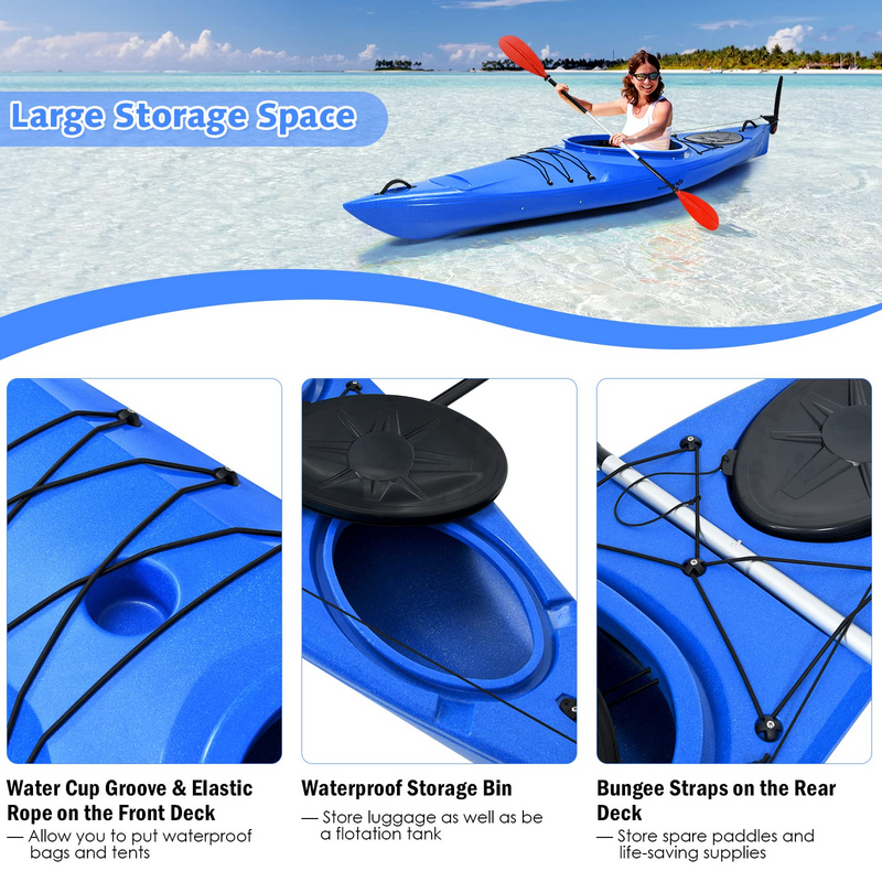 Load image into Gallery viewer, Goplus Single 12 FT Sit-in Kayak, Touring Fishing Keel Kayaks W/ Aluminum Paddle - GoplusUS
