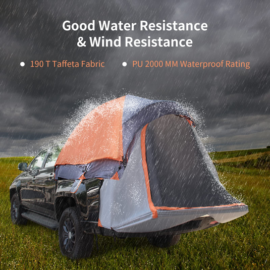 Pickup Truck Tent, Waterproof PU2000mm For Camping 5.5-6.5 Ft Bed, 2