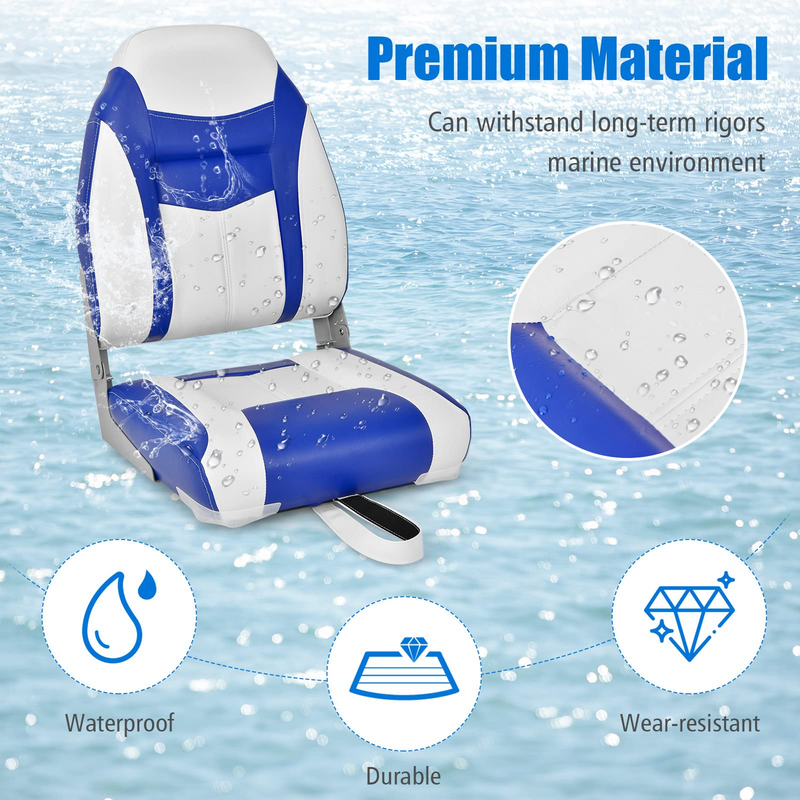 Load image into Gallery viewer, Goplus Low Back Boat Seat, Folding Fishing Seat with Thickened High-density Sponge Padding - GoplusUS
