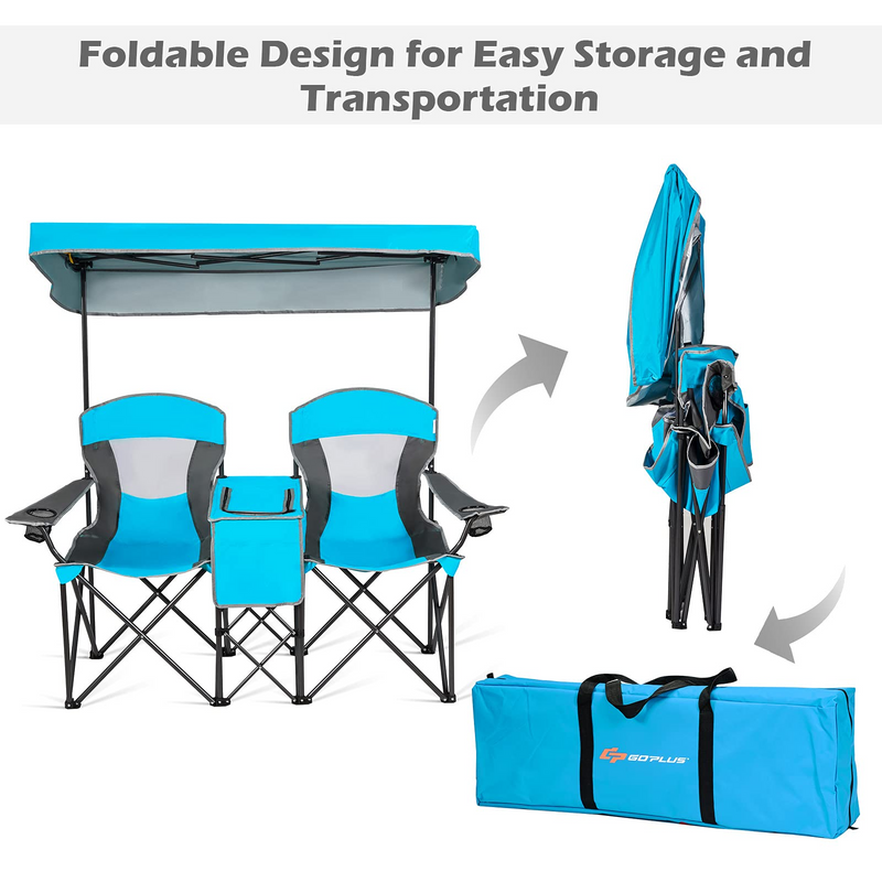 Goplus Double Camping Seat w/Shade Canopy – GoplusUS