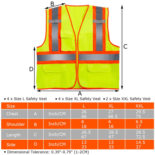 10 Pack Safety Vest, High Visibility Reflective Security Vest Construction Vest - GoplusUS