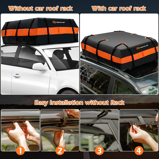 Goplus Car Rooftop Cargo Carrier Bag, 21 Cubic 100% Waterproof Soft Car Roof Bag for All Vehicles with/Without Rack - GoplusUS