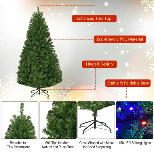 Goplus 5FT Pre-Lit Artificial Christmas Tree - GoplusUS