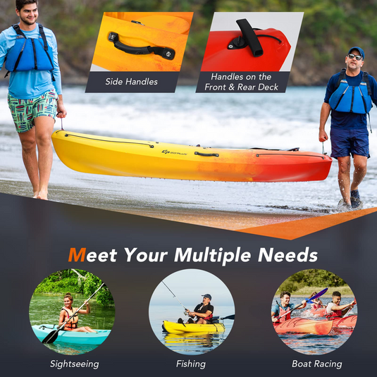 Goplus Sit-on-Top Kayak, 10.2ft Portable Recreational Kayak - GoplusUS