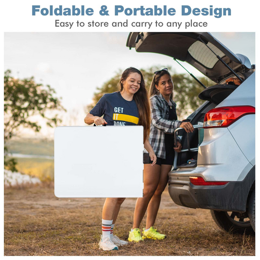 Goplus Folding Tables, 6ft Foldable Plastic Card Table, Portable Heavy Duty Fold Up Table w/Handle - GoplusUS