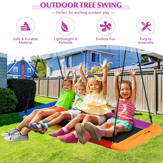 Goplus 700LBS 60 Inch Giant Platform Tree Swing for Kids and Adults - GoplusUS