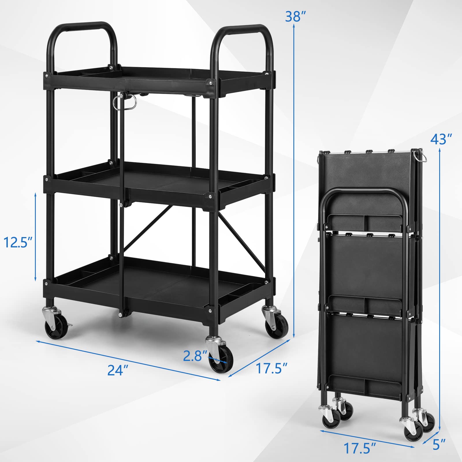Goplus Folding Utility Cart