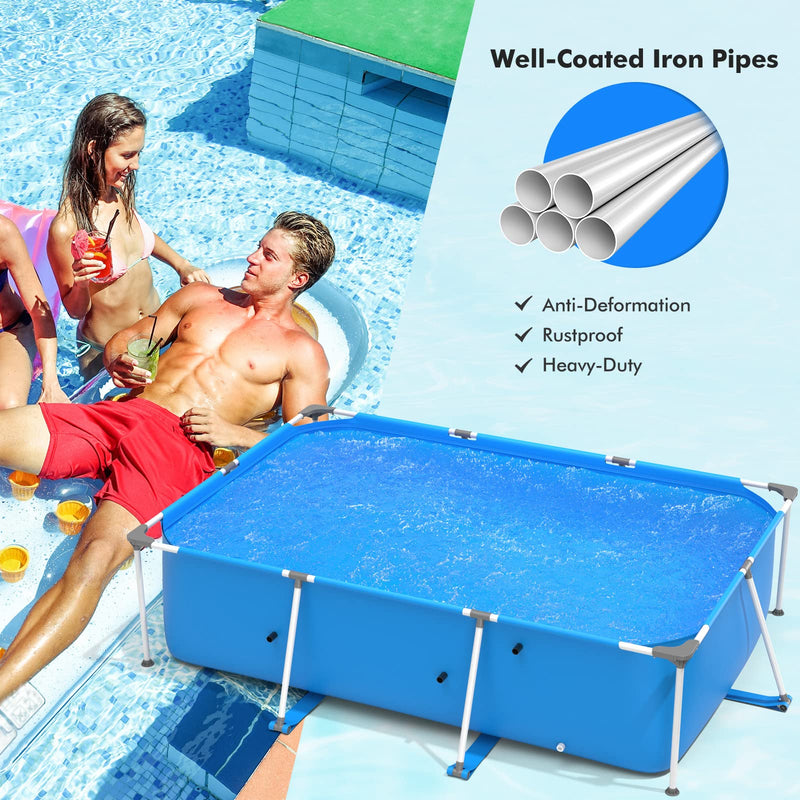 Load image into Gallery viewer, Outdoor Above Ground Pool, 10ft x 6.7ft x 30in Rectangular Frame Swimming Pools - GoplusUS
