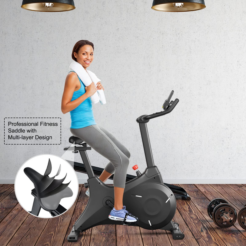 Load image into Gallery viewer, Goplus Exercise Bike, Magnetic Resistance Stationary Bike with Bulit-in Safe Flywheel, Comfortable Seat Cushion - GoplusUS
