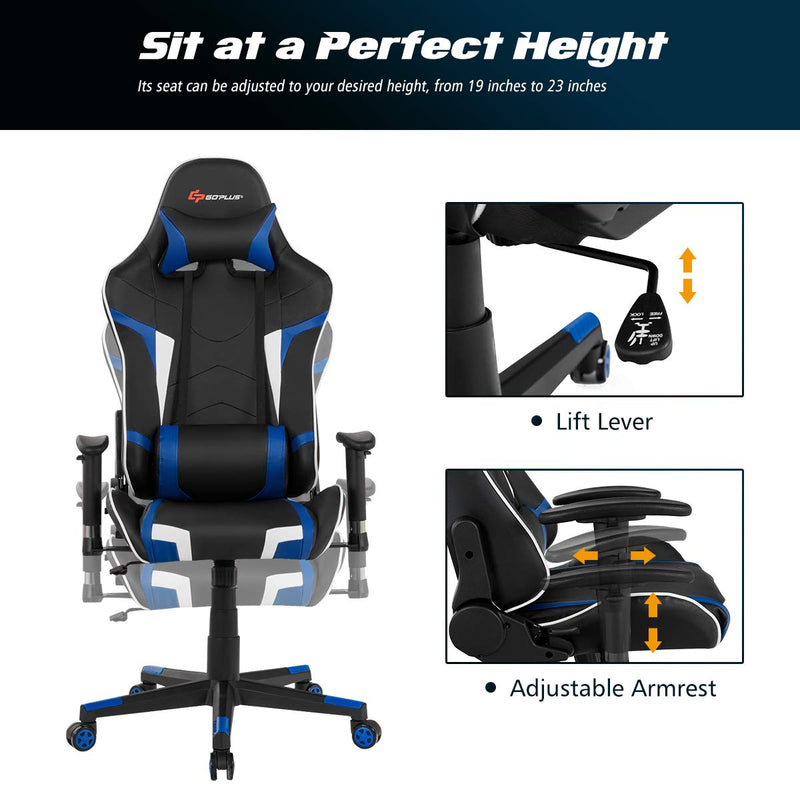 Load image into Gallery viewer, Goplus Gaming Desk &amp; Chair Combo Set, Home Office Gamer Workstation w/Massage Lumbar Support,Cup Holder - GoplusUS
