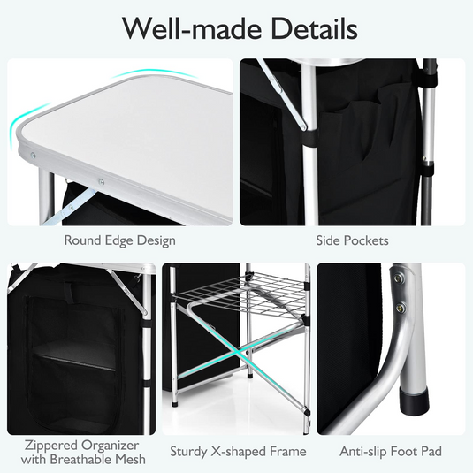Goplus 4 ft Folding Table, 48 x 24 Inch Height Adjustable Foldable Utility  Table, Portable Indoor Outdoor Picnic Party Dining Camping Table