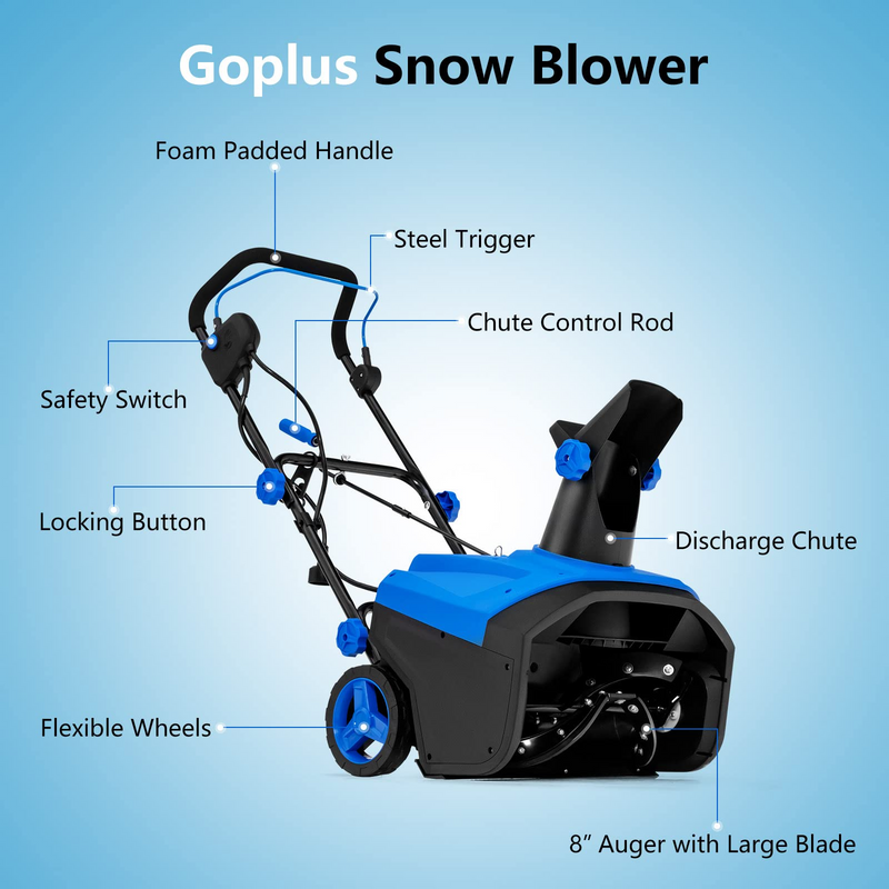 Load image into Gallery viewer, Goplus Snow Blower, 120V 15A Electric Snow Thrower with 180 Rotatable Chute &amp; Folding Handle for Yard Driveway - GoplusUS
