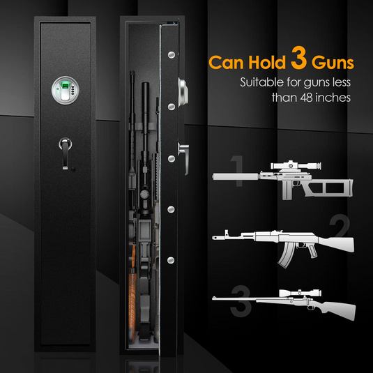 Goplus Rifle Safe, Quick Access 3-Gun Safes for Rifles w/Biometric Fingerprint - GoplusUS