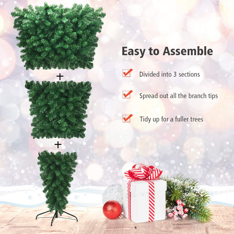 Load image into Gallery viewer, Goplus 7FT Upside Down Tree, Artificial Christmas Tree with Metal Stand - GoplusUS
