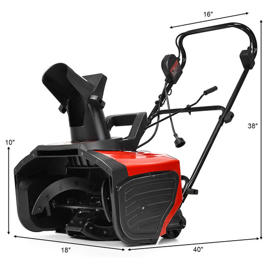 18-inch Electric Snow Thrower, 15AMP Corded Snow Blower with 180 degree Rotatable Chute - GoplusUS