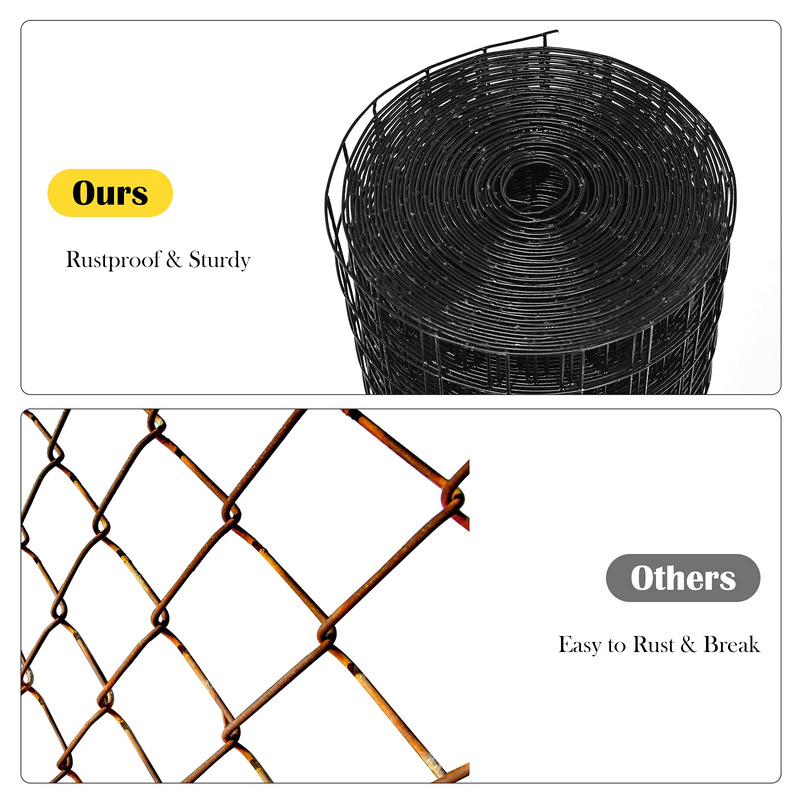 Load image into Gallery viewer, Goplus Hardware Cloth, 24 inch x 50 ft Black Vinyl Coated Welded Wire Mesh, Chicken Coop Wire Fence - GoplusUS
