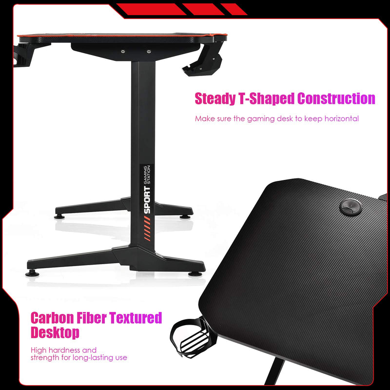 Load image into Gallery viewer, Goplus Gaming Chair and Desk Set, Racing Office Computer Chair with Headrest (Pink) - GoplusUS
