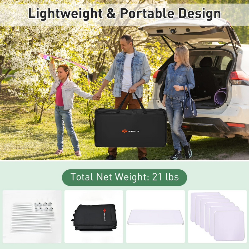 Load image into Gallery viewer, Goplus Camping Table with Storage, Aluminum Portable Camp Kitchen Cabinet Table with Carrying Bag - GoplusUS

