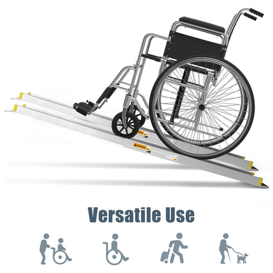 Gotec Ramps Goplus Wheelchair Ramp, Adjustable Portable Aluminum Ramps with Non-Sk ...