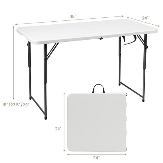 Goplus Folding Table Portable Plastic Picnic Party Dining Camp Tables Indoor Outdoor (HDPE) - GoplusUS
