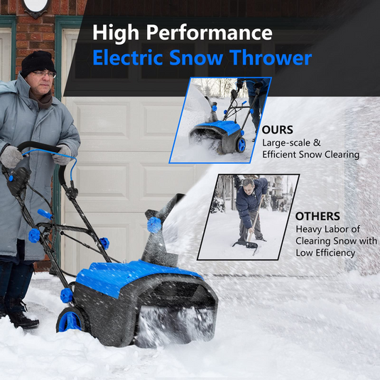 Goplus Snow Blower, 120V 15A Electric Snow Thrower with 180 Rotatable Chute & Folding Handle for Yard Driveway - GoplusUS