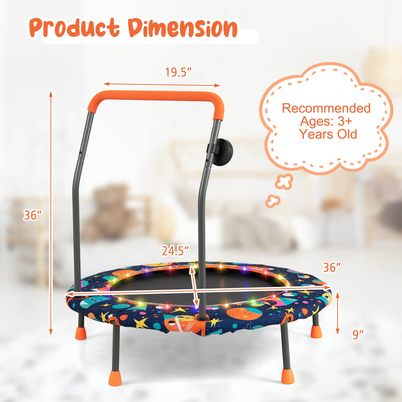 Load image into Gallery viewer, Goplus 36&quot; Trampoline for Kids, Mini Toddler Trampoline with LED Lights, Bluetooth Speaker - GoplusUS
