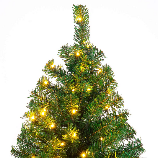 Goplus 9ft Artificial Pre-lit Christmas Tree Premium Spruce Hinged Tree with 700 LED Lights and Solid Metal Stand - GoplusUS