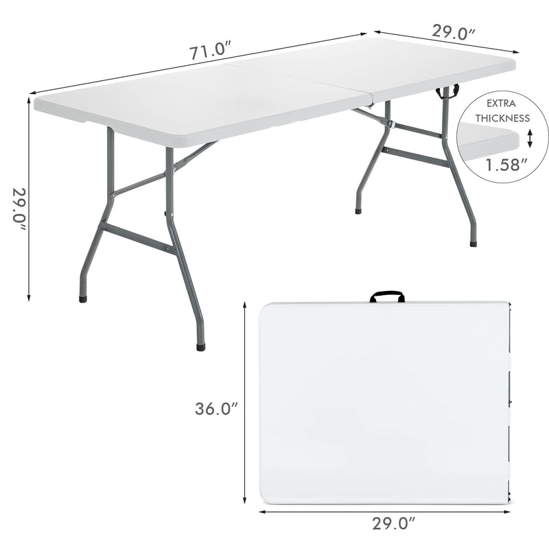 Load image into Gallery viewer, Goplus Folding Tables, 6ft Foldable Plastic Card Table, Portable Heavy Duty Fold Up Table w/Handle - GoplusUS
