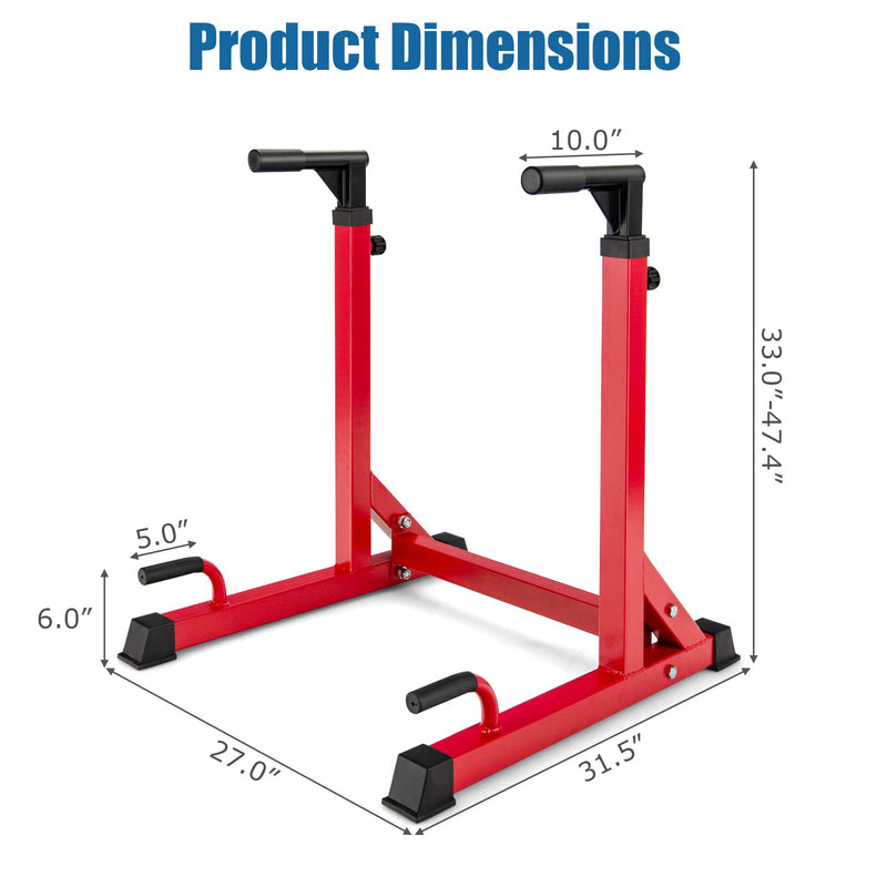 Load image into Gallery viewer, Goplus Adjustable Dip Bar, Heavy-duty Dip Station Dip Stand w/ 10 Height Levels - GoplusUS
