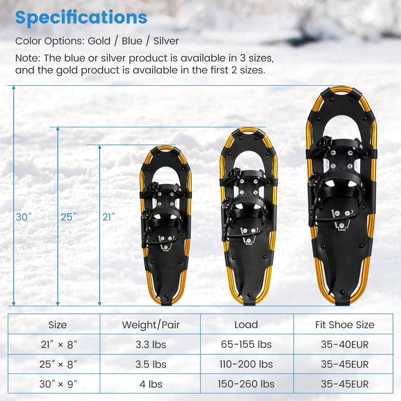 Load image into Gallery viewer, Goplus Snow Shoes for Men Women Youth Kids, Snow Mud Baskets Included, 21/ 25/ 30 Inches - GoplusUS
