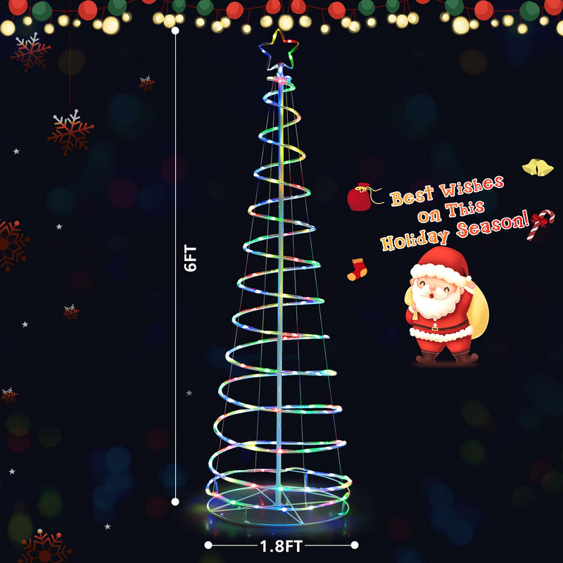 Load image into Gallery viewer, Goplus 6 FT Spiral Christmas Tree, Outdoor Led Christmas Tree with 135 LED Lights - GoplusUS
