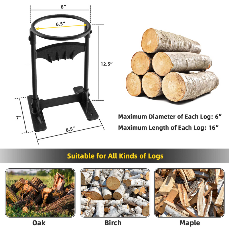 Load image into Gallery viewer, Goplus Firewood Kindling Splitter, High-Carbon Steel Manual Wood Splitter - GoplusUS
