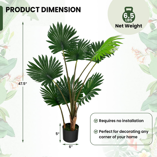 Great Choice Products Goplus 4Ft Fake Monstera Deliciosa Plant