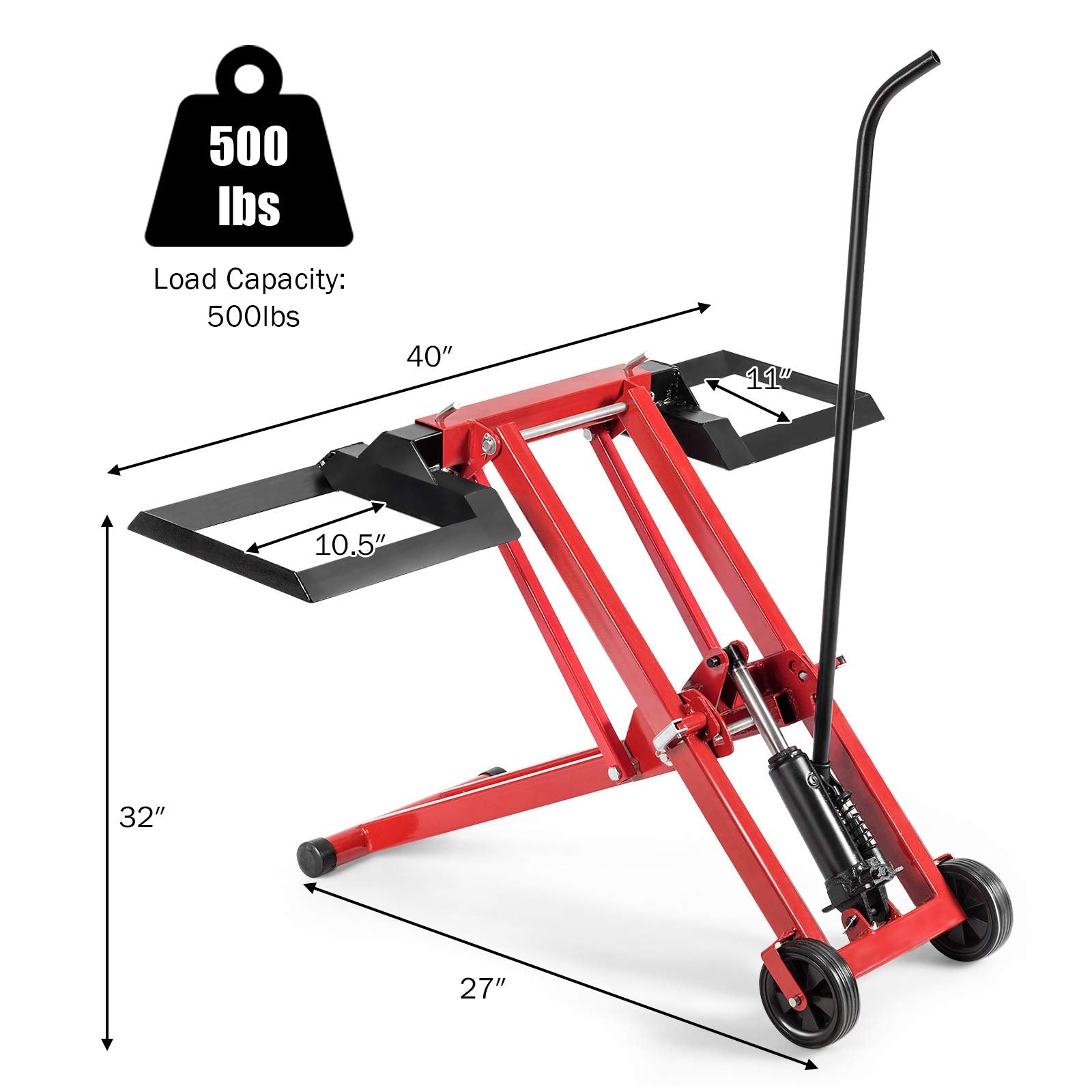 Lawn Mower Lift with Hydraulic Jack