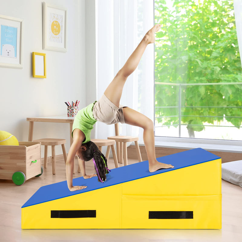 Load image into Gallery viewer, Goplus Gymnastics Mat, Incline Wedge Ramp w/Carrying Handles for Tumbling Aerobic Exercise Home and Gym
