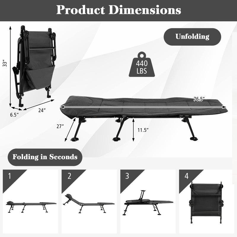 Load image into Gallery viewer, Goplus Folding Camping Cot W/Detachable Mattress - GoplusUS
