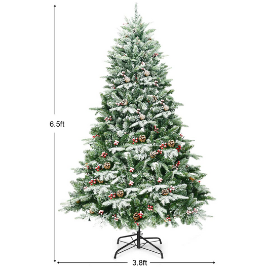 Goplus 6.5FT Snow Flocked Christmas Tree - GoplusUS