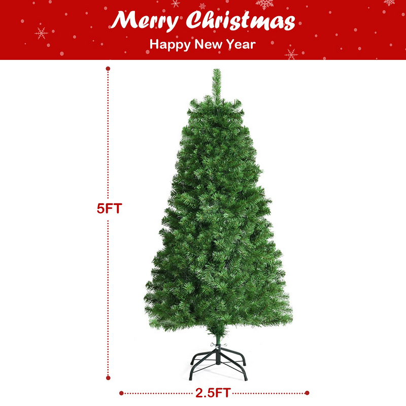 Goplus Fiber Optic Artificial Christmas Tree, Pre-lit Premium Spruce T ...