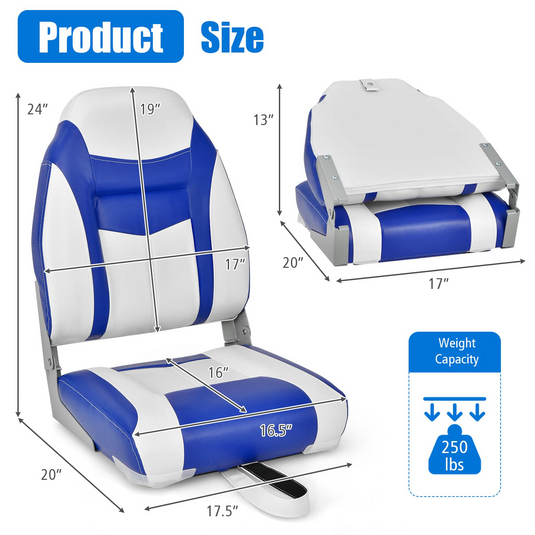 Goplus Low/High Back Boat Seats, Folding Boat Seat South Africa