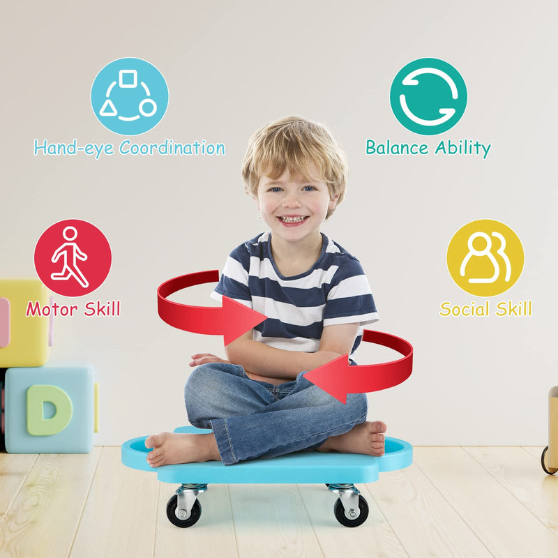 Load image into Gallery viewer, Goplus Kids Scooter Board, Sitting Floor Scooter with Handles, Non-marring Universal Casters for Gym Class - GoplusUS
