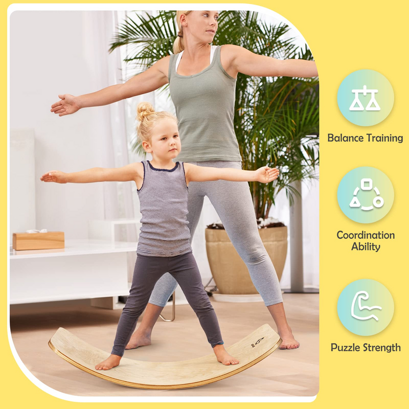 Load image into Gallery viewer, 35Inch Wooden Balance Board for Kids &amp; Adults Support 660LBS - GoplusUS
