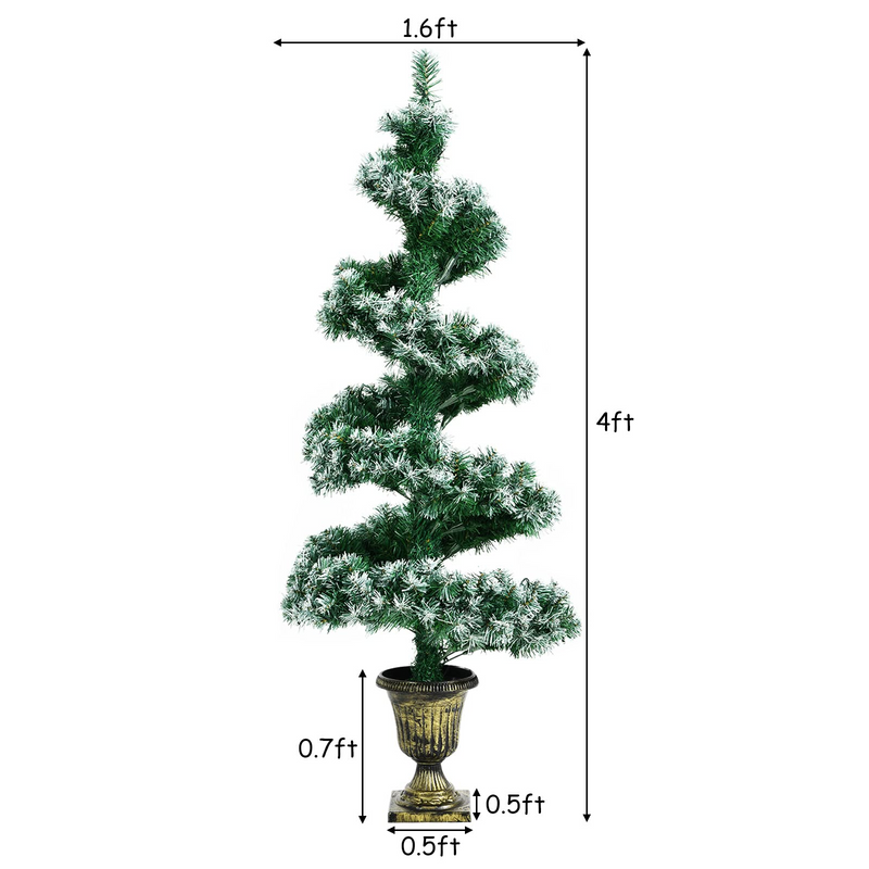 Load image into Gallery viewer, Goplus 4ft Pre-Lit Christmas Tree for Entrances, 2 Pack Artificial Spiral Topiary Tree - GoplusUS
