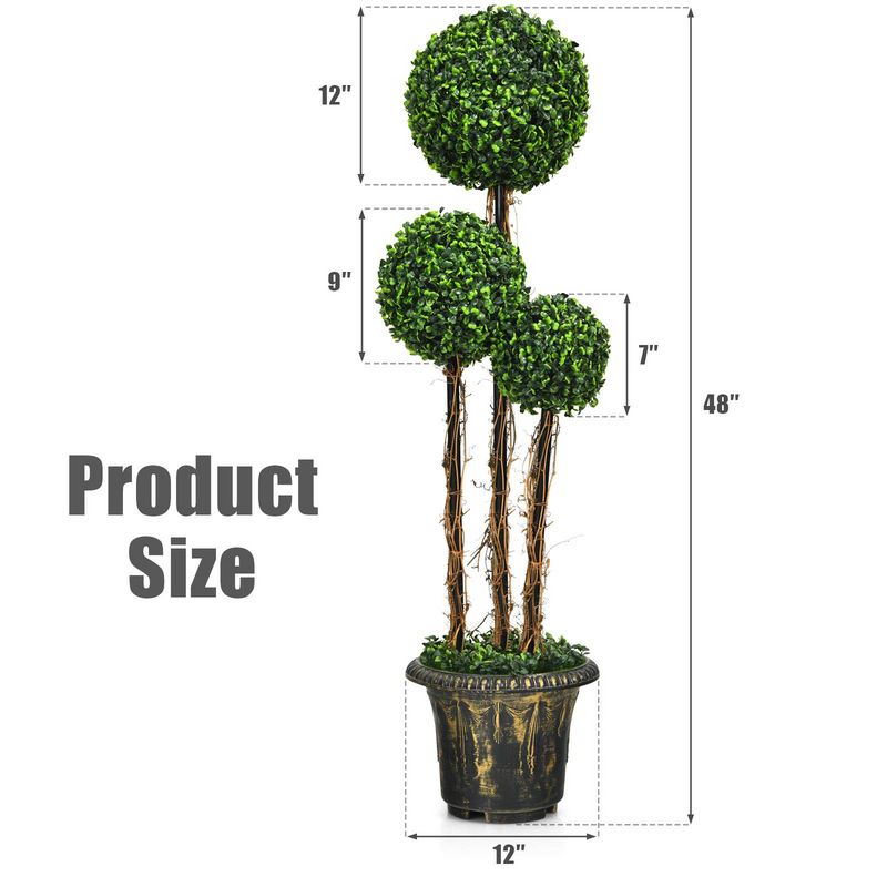 Load image into Gallery viewer, 4 Ft Artificial Boxwood Topiary Tree - GoplusUS
