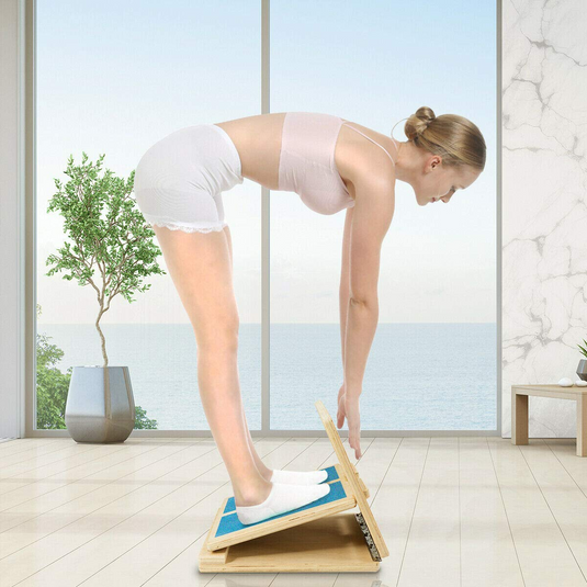 Goplus Wooden Slant Board, 4-Level Adjustable Incline Stretch Board with Anti-Skid Surface - GoplusUS