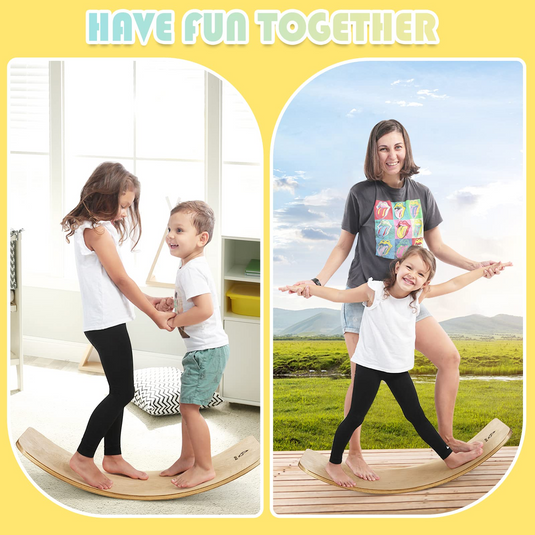 35Inch Wooden Balance Board for Kids & Adults Support 660LBS - GoplusUS