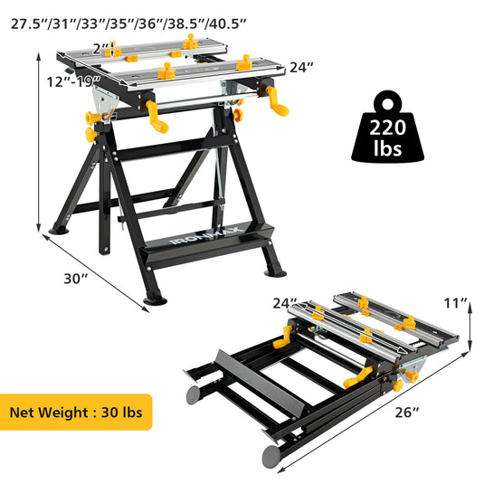 Portable Workbench, Folding Work Table - Goplus