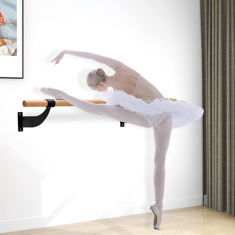 Load image into Gallery viewer, Goplus Wall Mounted Ballet Barre, 4 FT Solid Beech Wood Ballet Bar
