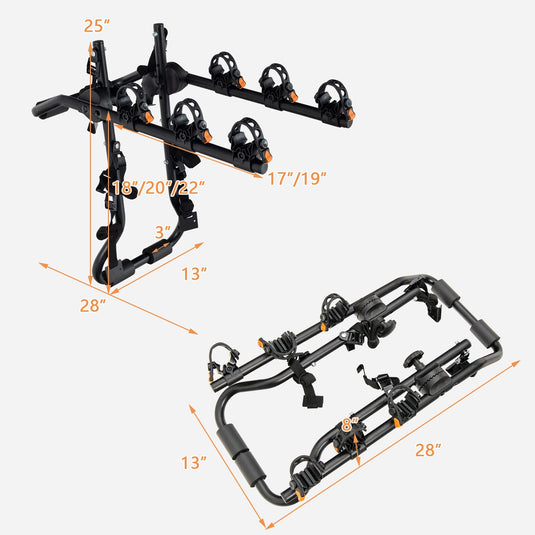 Goplus 3-Bike Mounted Rack, Trunk Mount Bike Rack with Adjustable Length and Angle