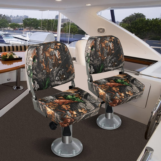 2 Pack Boat Seat, Folding Low Back Fishing Seat - Goplus